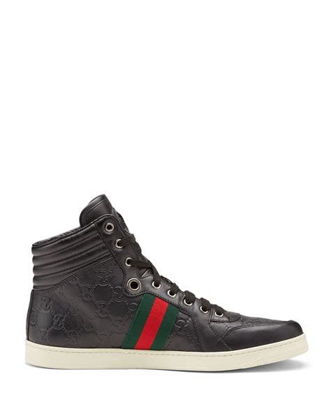 gucci coda sneaker blue grey leather|gucci high top shoes.